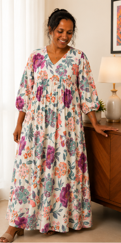 Ivory Garden Floral Feeding Dress